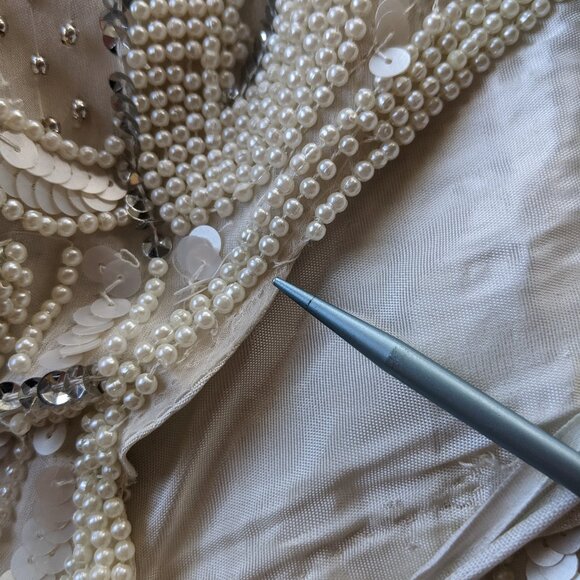 VINTAGE beaded masterpeice - 80's top and skirt, - Picture 14 of 16